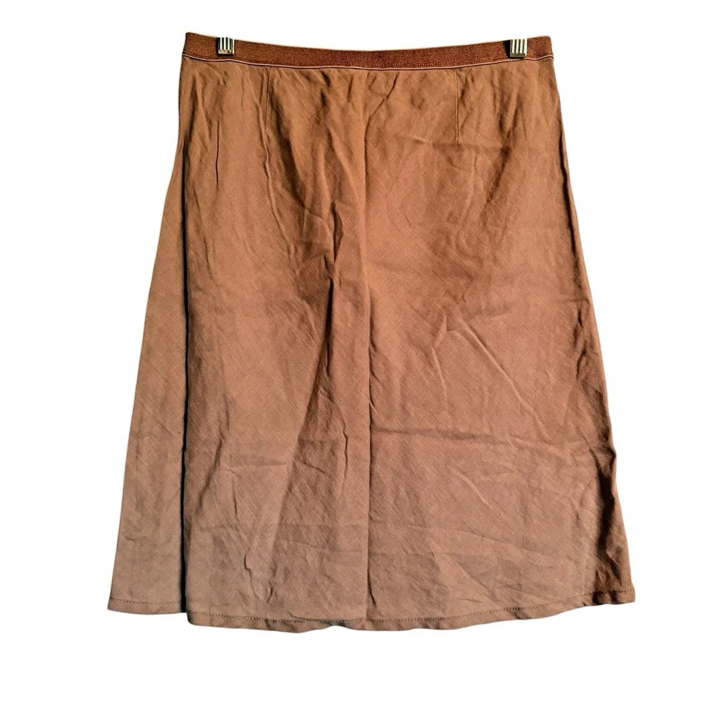 Sandwich‎ Size 39 Brown Linen Mini Skirt Coastal Chic Quiet Luxury Size 8/10